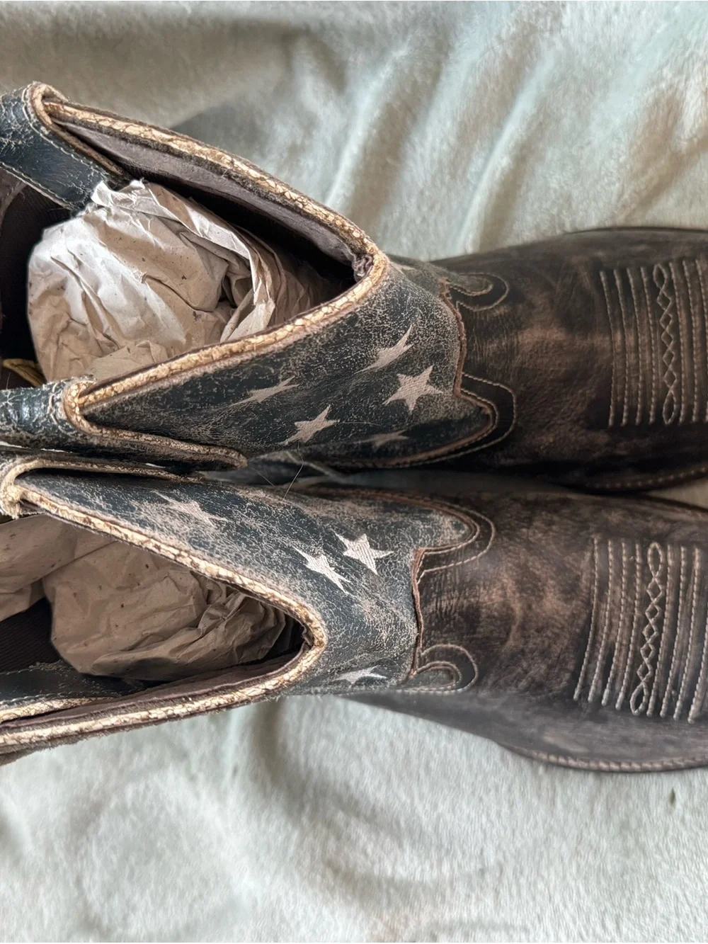 American Flag Western Cowboy Boots - Patriotic Stars & Stripes
